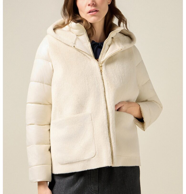 Леко ватирано яке с елек от еко пух - Слонова кост Oltre