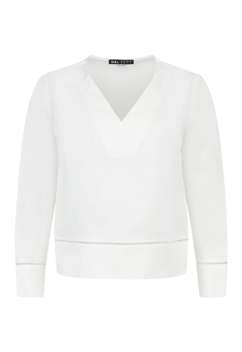Ленена блуза с V-образно деколте DiKa