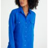 Ленена риза с джобове - Кралско Синьо Just Like You