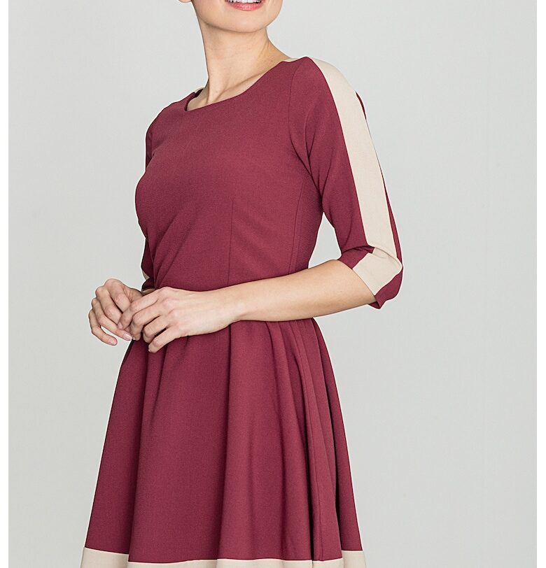 Ленитиф рокля K057 - бордо - елегантен плат - полиестер Lenitif