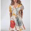 Лятна рокля  модел с отворено деколте - многоцветна - полиестер Figl