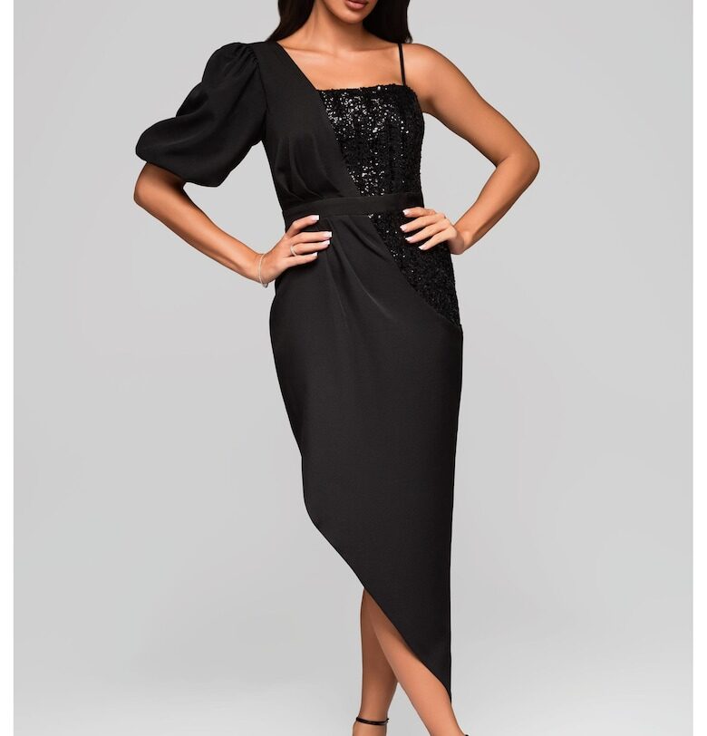 Макси асиметрична вечерна рокля  LA-OM-DLR216 Larica