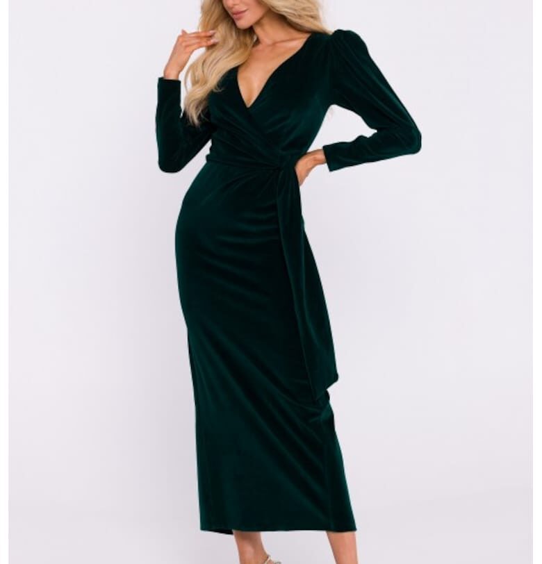 Макси вечерна рокля от велур MOE