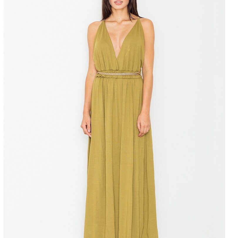 Макси рокля  M483 - зелена - вискоза Figl