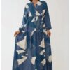 Макси рокля  вискоза - щампа - дълъг ръкав HiCCUP