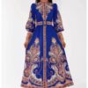 Макси рокля  дълъг ръкав - флорален принт - синьо - тънка материя HiCCUP