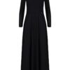 Макси рокля  модел M707 - черна - с голи рамене и дълги ръкави - полиестер Figl