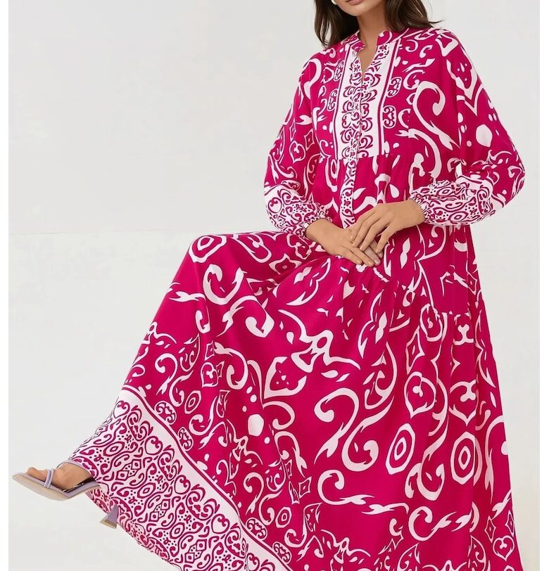 Макси рокля -  розова - вискоза HiCCUP