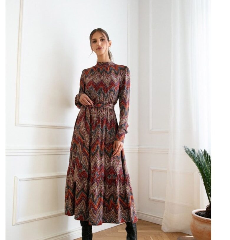 Макси рокля с - ацтекски принт - модел 1 Stylove