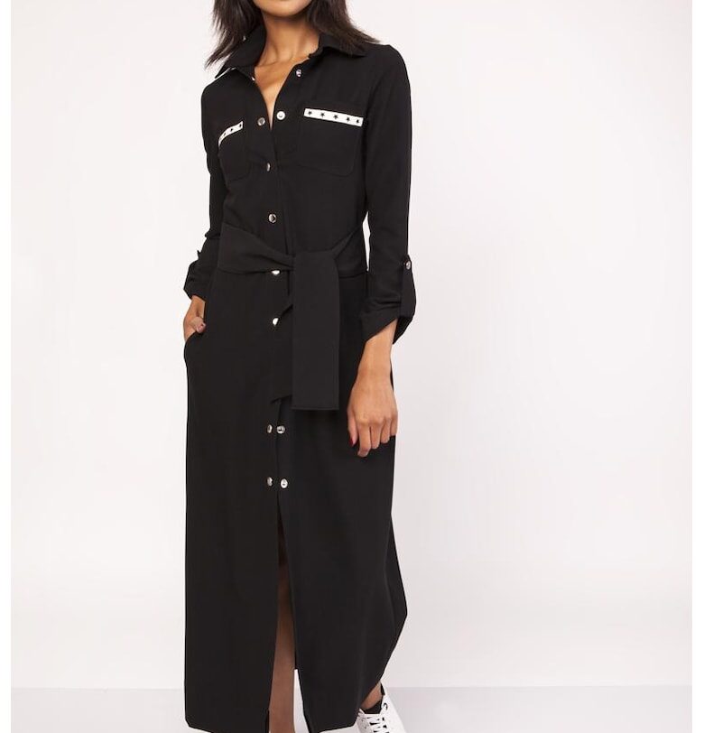 Макси рокля с капси и декоративни джобове Lanti