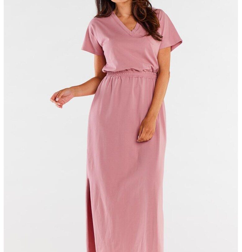 Макси рокля с къси ръкави и еластична вложка на талията InfiniteYou