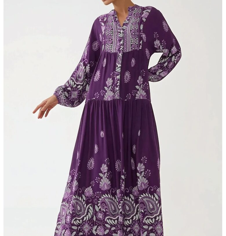 Макси рокля с щампа HiCCUP