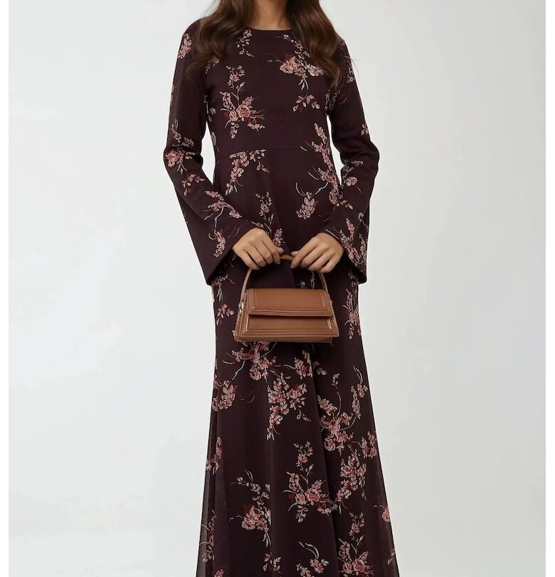 Макси рокля -  флорален принт - многоцветна - тюл HiCCUP