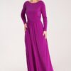 Макси рокля -  фуксия - дълъг ръкав - полиестер Figl