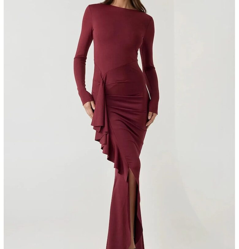 Макси рокля -  червена - джърси HiCCUP