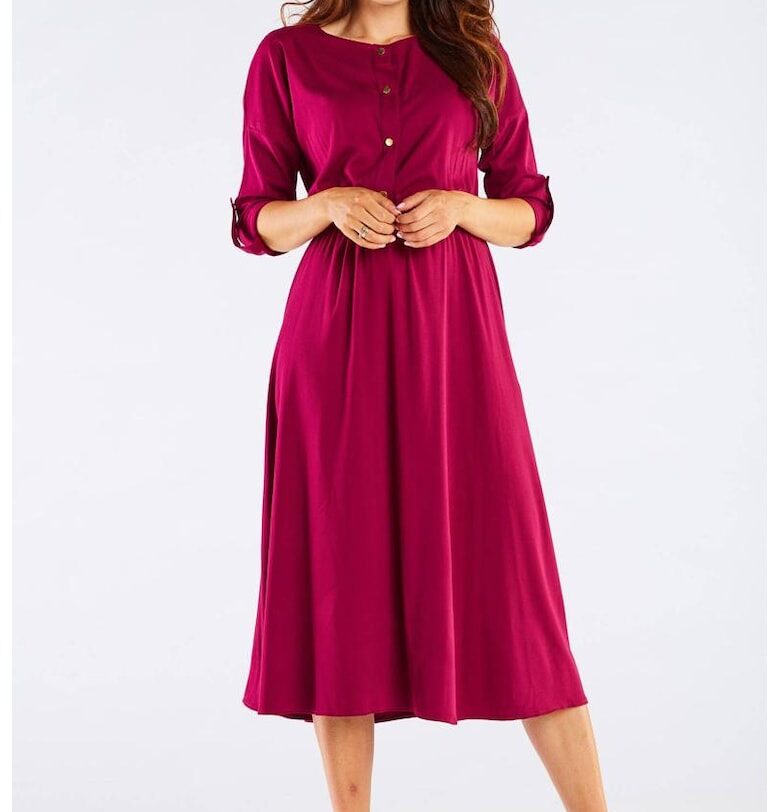 Миди Рокля с три четвърти ръкав A452 awama