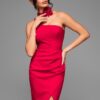 Миди вечерна рокля LACRICA LA-OM-DLR030 - Червена Larica