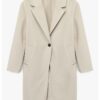 Миди палто с 1 копче - Светло бежово KOTON