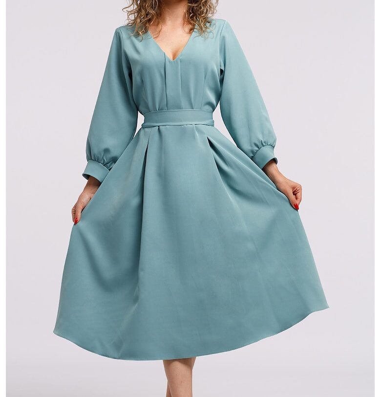 Миди разкроена рокля с джобове CAMISSI