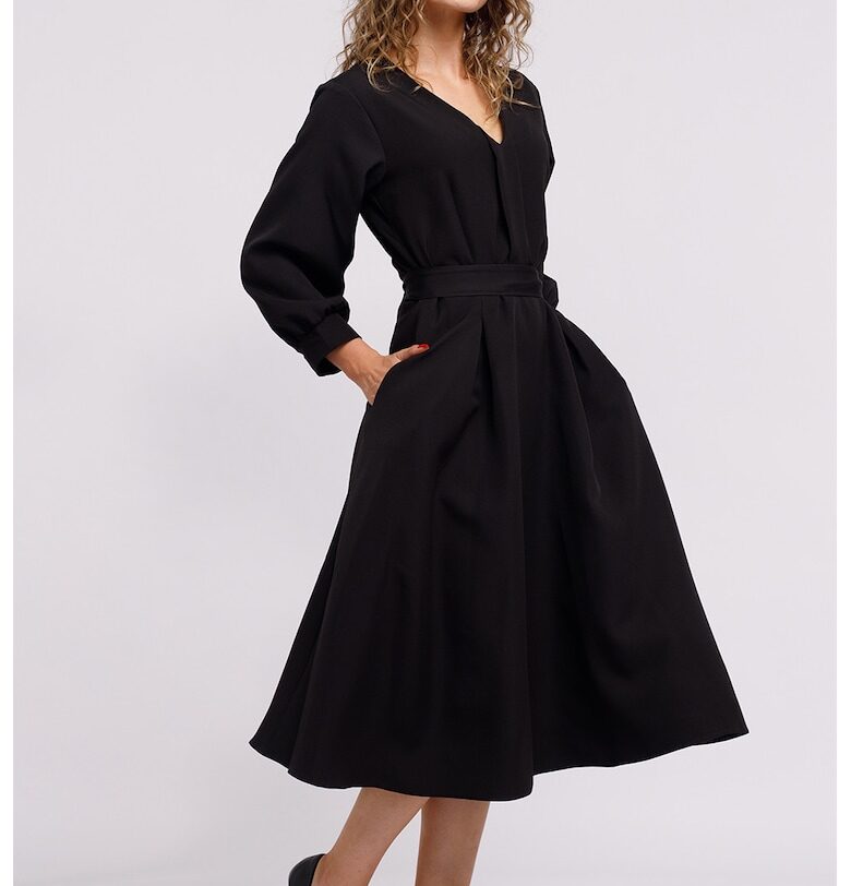 Миди разкроена рокля с джобове CAMISSI