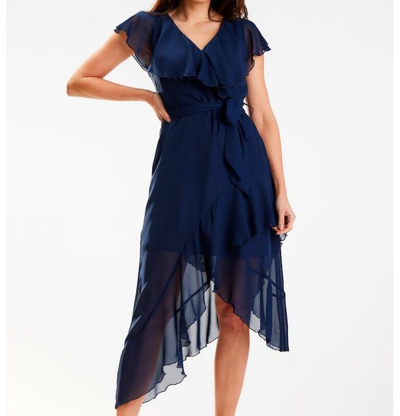 Миди рокля без ръкави - полиестер A574 awama