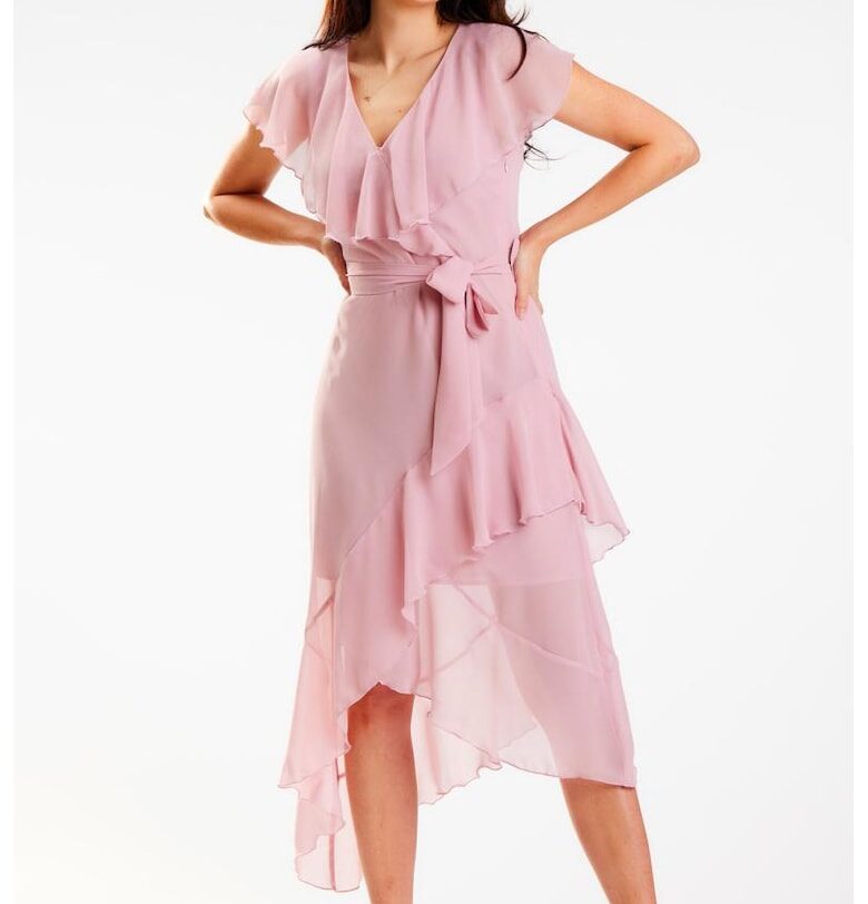 Миди рокля без ръкави - полиестер A574 awama