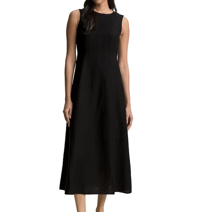 Миди рокля без ръкави с лен Tom Tailor