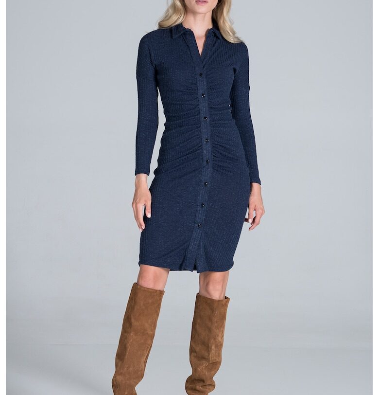 Миди рокля  елегантна - дълъг ръкав - вискоза Figl