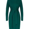 Миди рокля  елегантна - с дълъг ръкав - вискоза - зелена - Figl