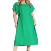 Миди рокля -  зелена - висококачествен материал - семпла кройка - вискоза - Един размер Figl
