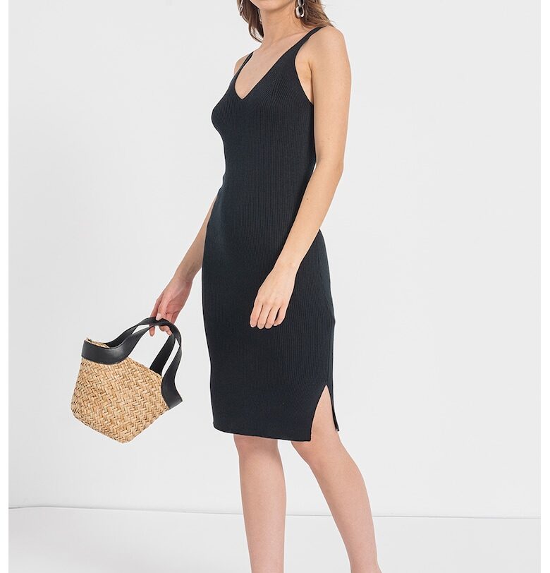 Миди рокля по тялото Lina с цепка встрани Only