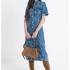 Миди рокля-риза от деним Tommy Hilfiger