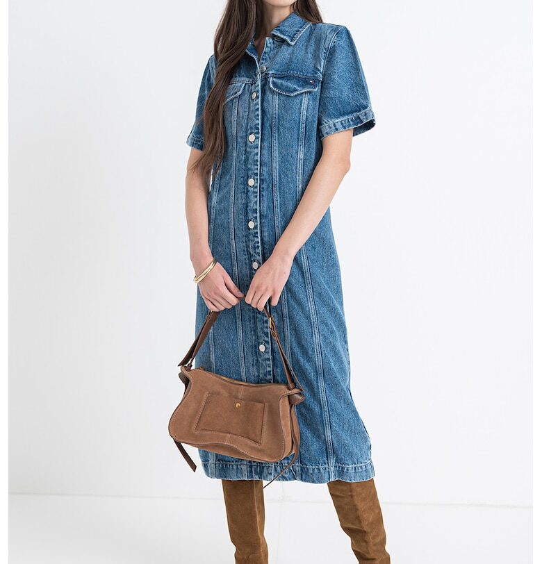 Миди рокля-риза от деним Tommy Hilfiger