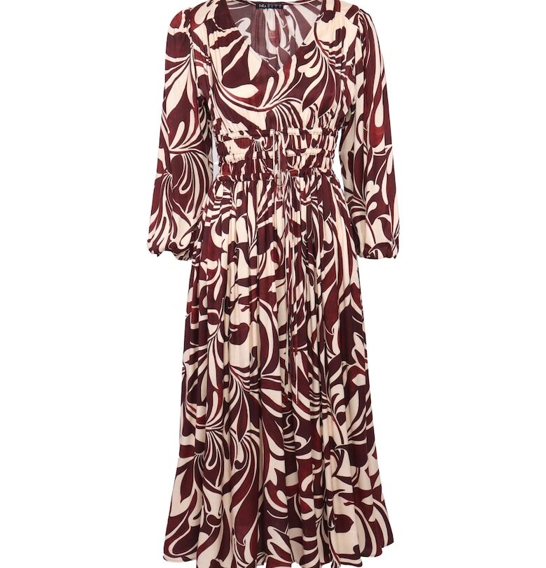 Миди рокля с абстрактен десен DiKa