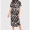 Миди рокля с абстрактен принт - Черно/Крем - DA1728 BLACK/CREAM Ax Paris