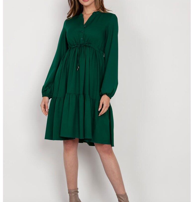 Миди рокля с дълги ръкави с ластик Lanti