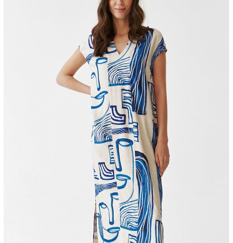 Миди рокля с лен и шпиц Tatuum