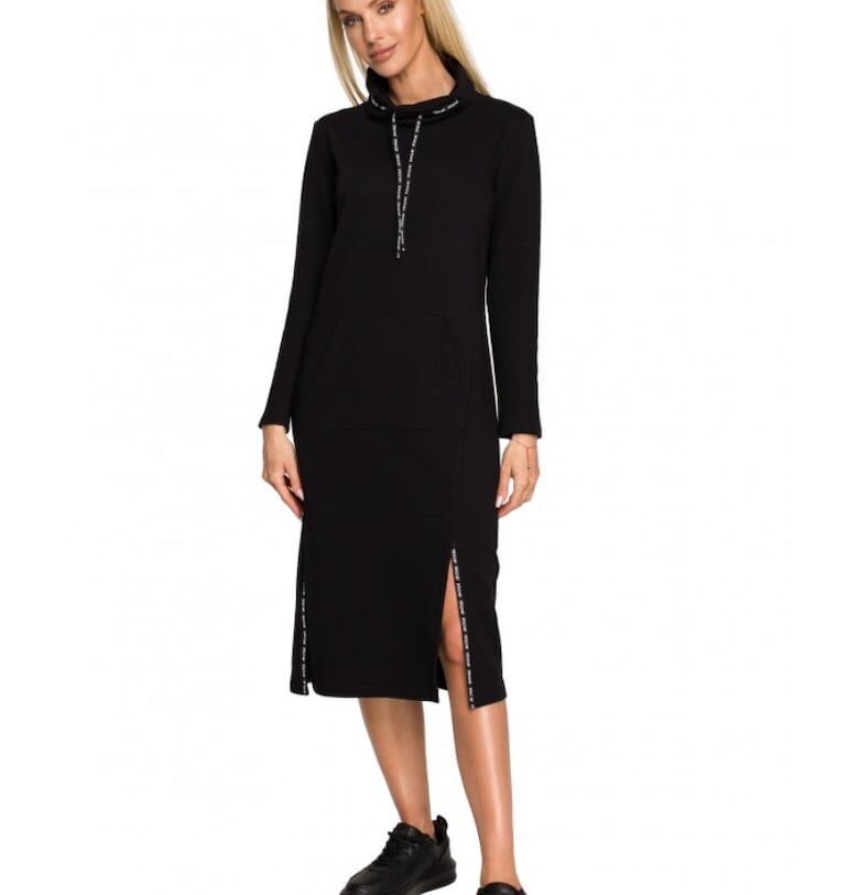 Миди рокля с лого райе - розово - памук MOE