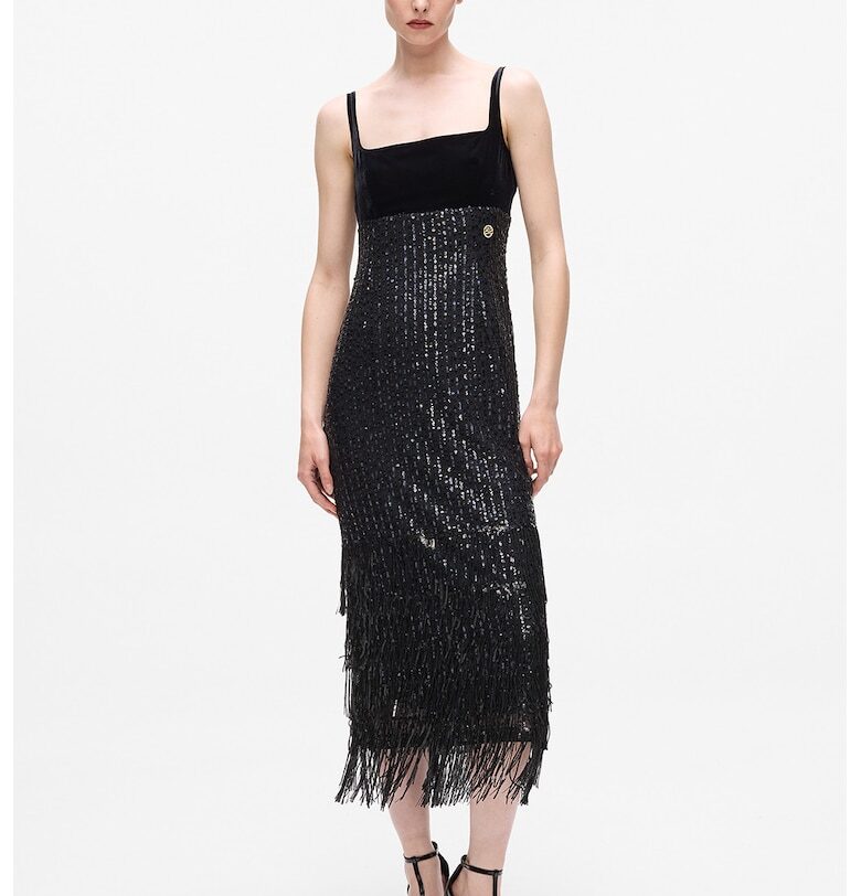 Миди рокля с пайети Karl Lagerfeld