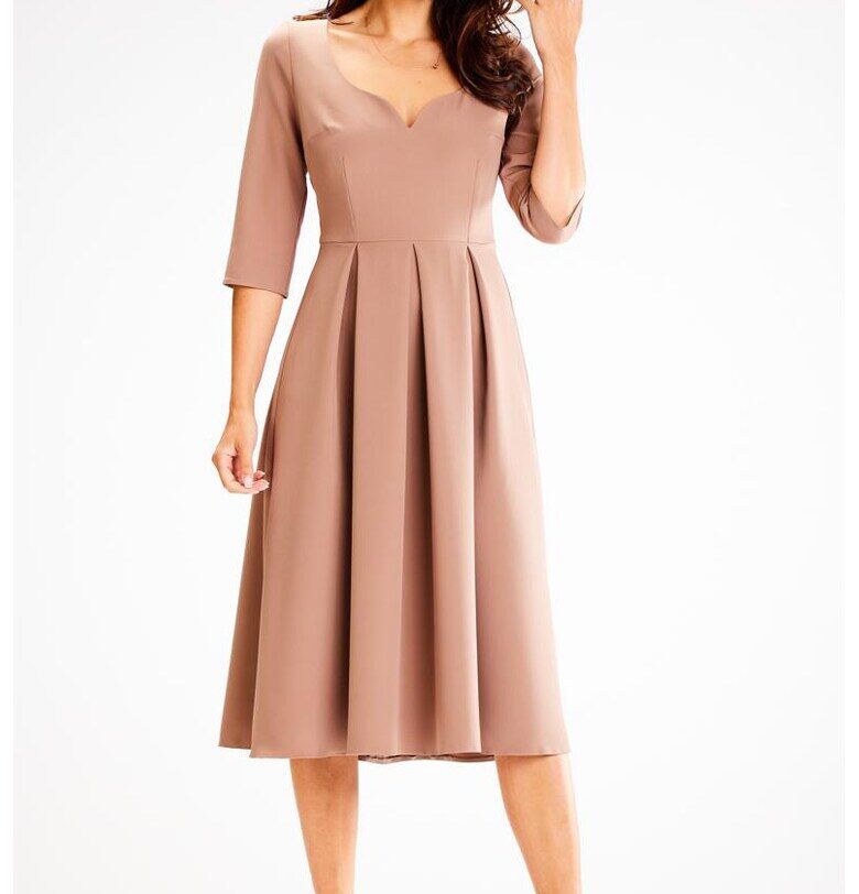 Миди рокля с три четвърти ръкав A598 awama