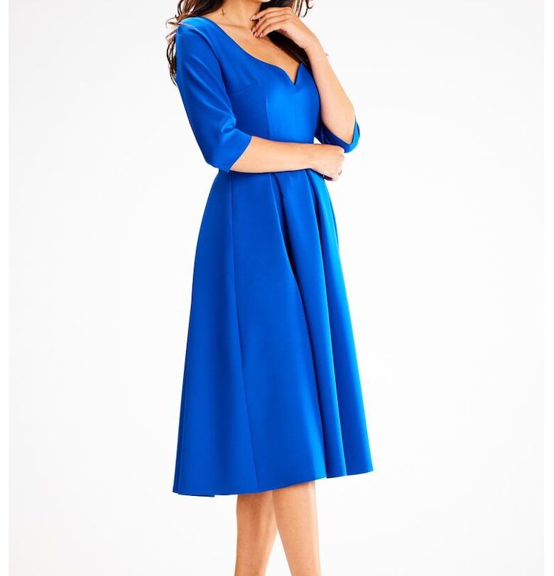 Миди рокля с три четвърти ръкав A598 awama