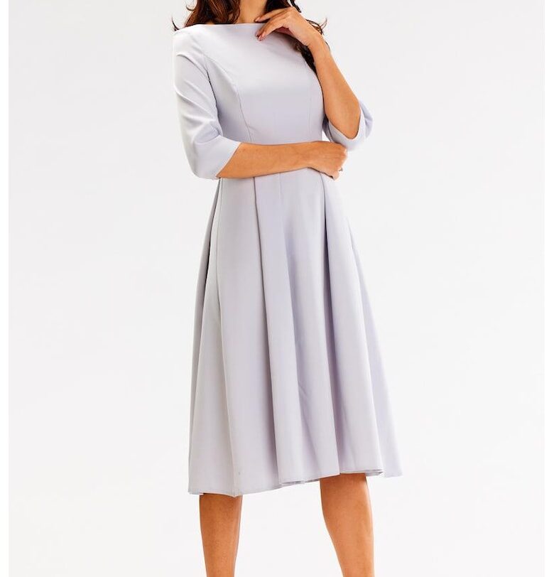 Миди рокля с три четвърти ръкав A620 awama