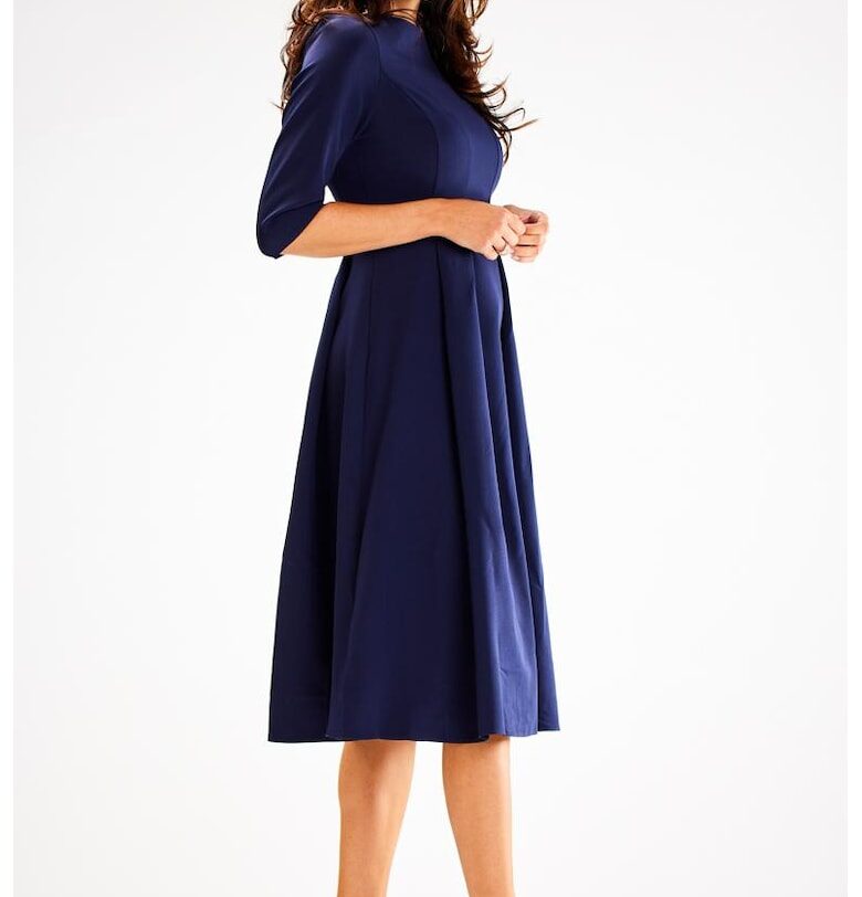 Миди рокля с три четвърти ръкав A620 awama