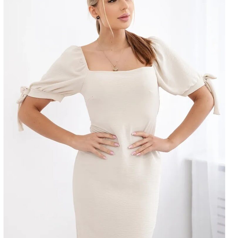 Миди рокля със закопчаване на ръкавите - един размер (международен) Kesi