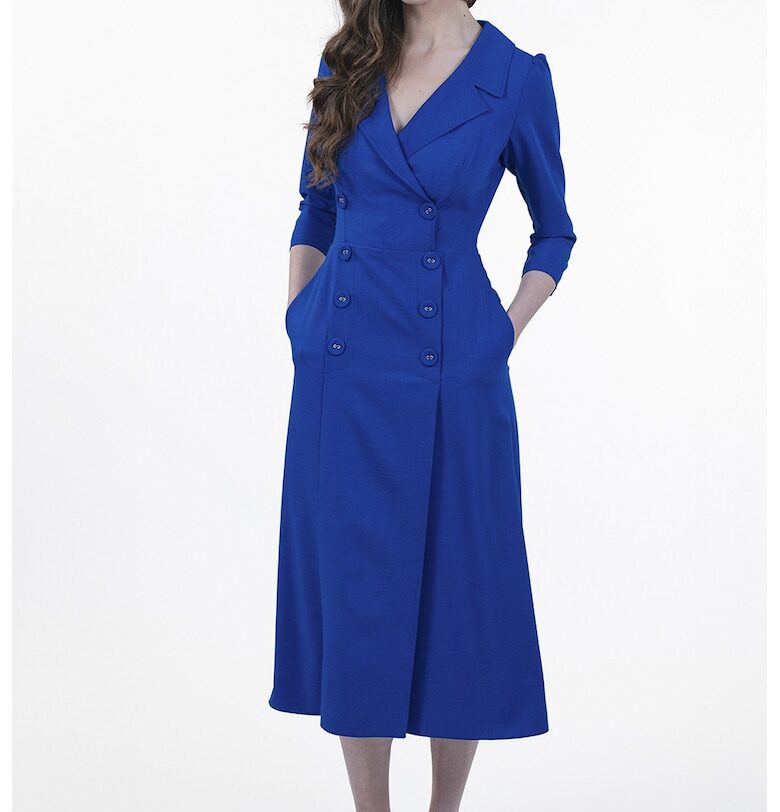 Миди рокля тип сако с джобове Maellie