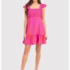 Мини рокля с волани в розово DA1721 Ax Paris