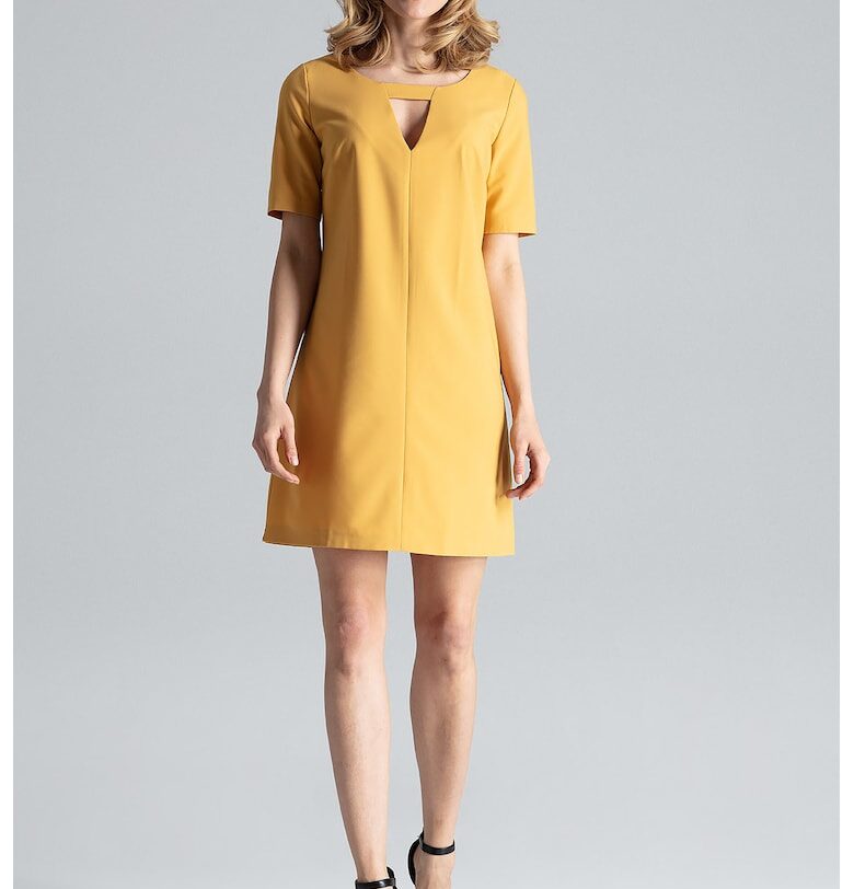 Мини рокля  с изрязано деколте - вискоза - Figl