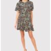 Мини рокля с къс ръкав и флорален принт DA1803 MULTI Ax Paris