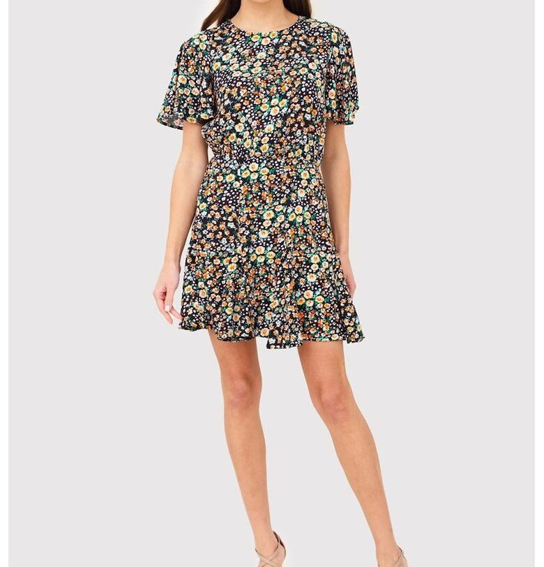 Мини рокля с къс ръкав и флорален принт DA1803 MULTI Ax Paris