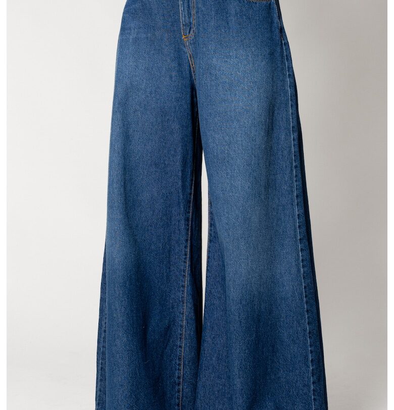 Много широки дънки от деним 18149 - Тъмносин uFIT